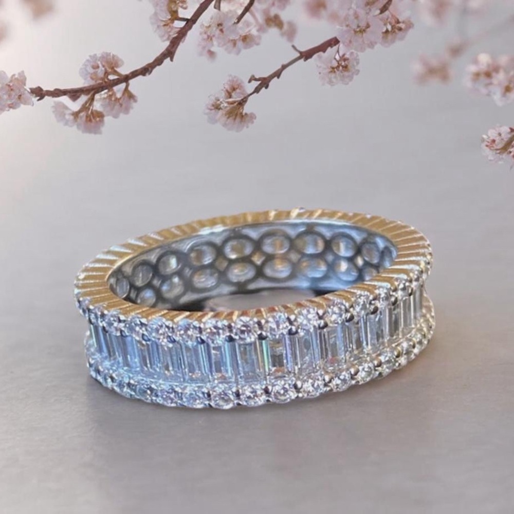 Sterling Silver and CZ Band Ring size 9